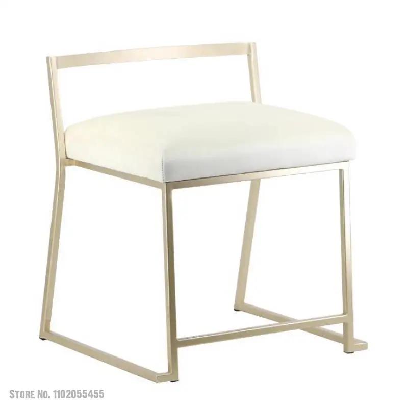 Light luxury dressing stool chair Nordic iron art ins wind backrest fashion creative dining chair bedroom modern min